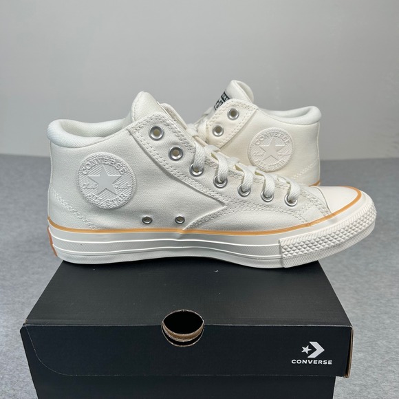 Converse Malden Street Mid Top Shoes Men 9 Egret Gum Vintage White Sneakers - Picture 5 of 6
